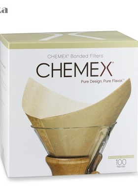美国进口 Chemex 手冲咖啡滤纸 5人份 - 10人份 100张 白色 原色