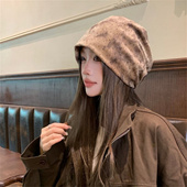 时尚 2025秋季 复古废土风水钻包头帽女扎染个性 美式 慵懒堆堆帽 新款