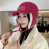 冬季 一帽两戴保暖鸭舌飞行帽女户外灯心绒防寒护耳帽个性 新款 韩版
