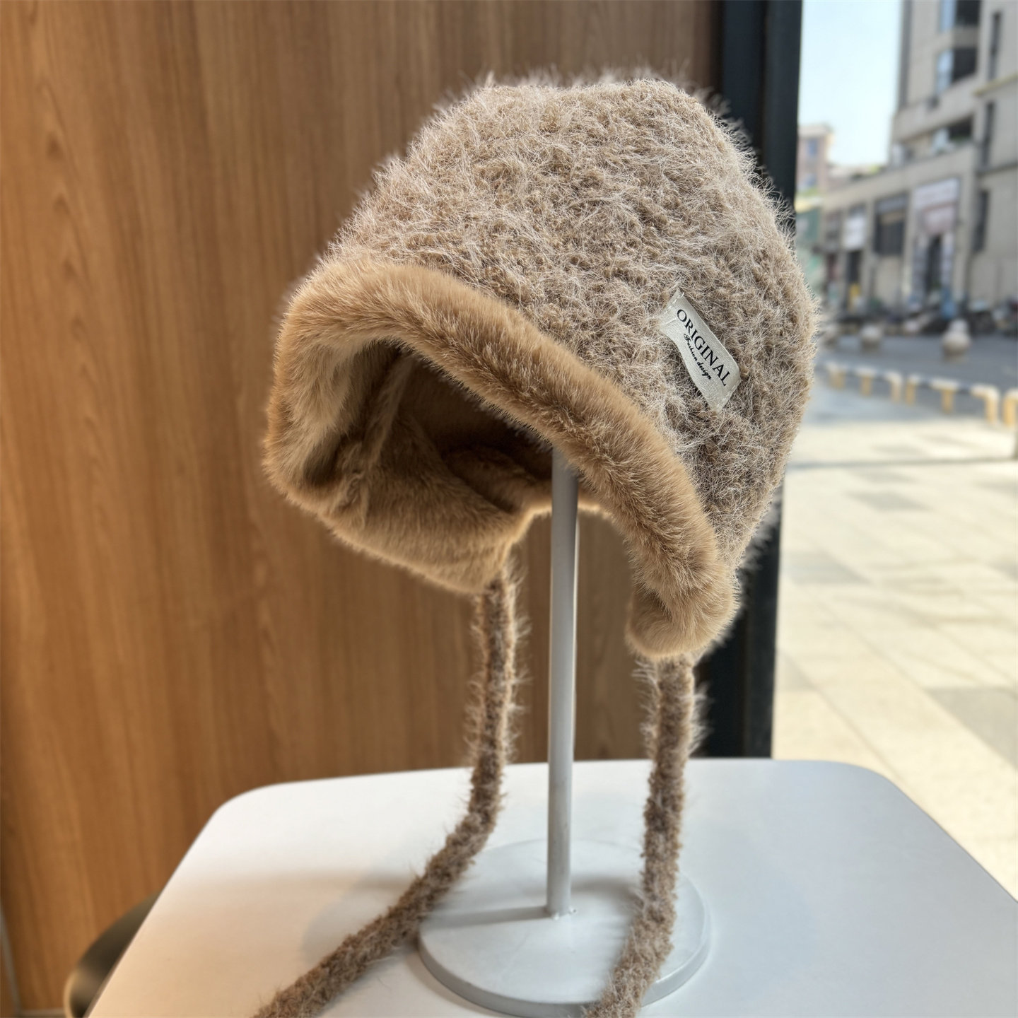 冬季新款双面戴毛绒护耳包头帽潮