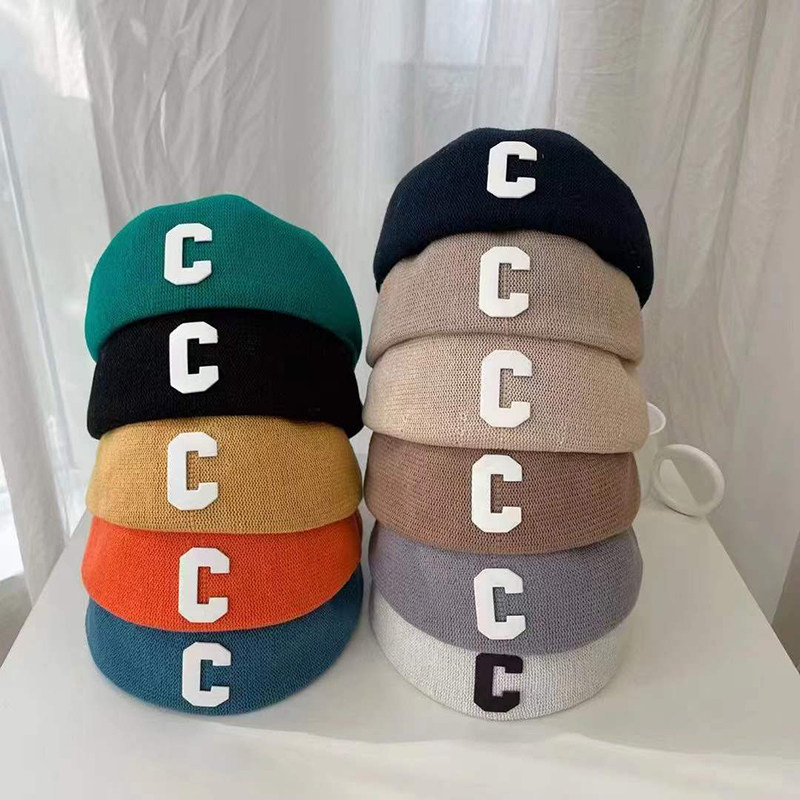 帽子女春夏薄款网红大c字母前进帽潮韩版ins纯色文艺显脸小画家帽