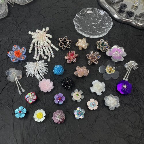 洞洞鞋花透明水晶鞋装饰品亮片扣