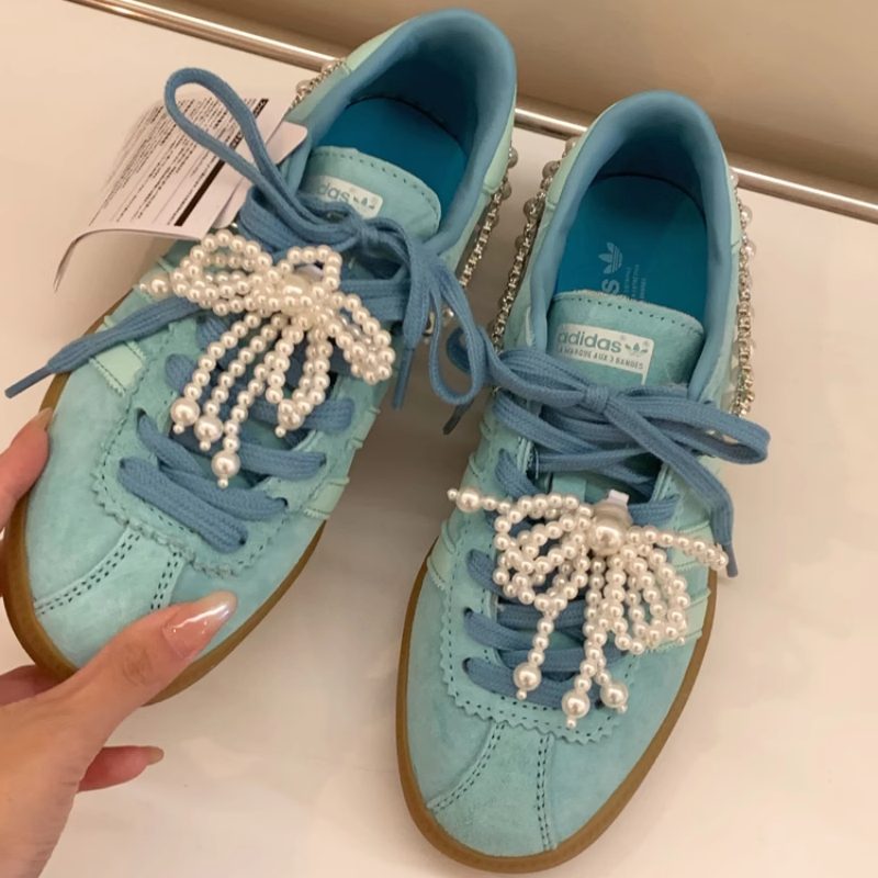 韩国ins蝴蝶结珍珠鞋扣时尚百搭鞋子装饰小众鞋花鞋带扣卡扣配饰
