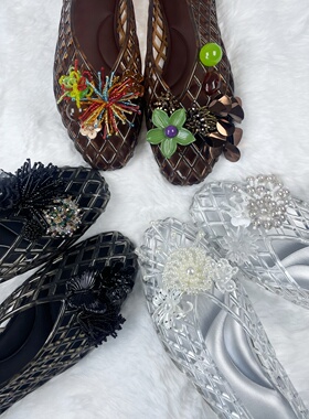 原创设计高端重工鞋花适配crocs