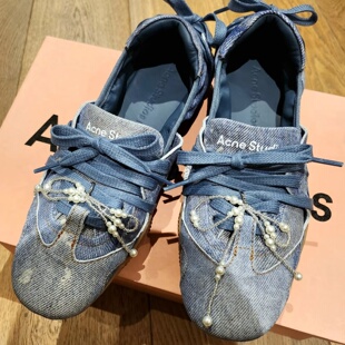 韩版ins甜美少女蝴蝶结珍珠百搭流行德训鞋波鞋芭蕾风鞋带扣配饰