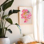 永恒 饰画 浪漫装 爱 花卉手绘油画现代简约轻奢厚肌理奶油风法式