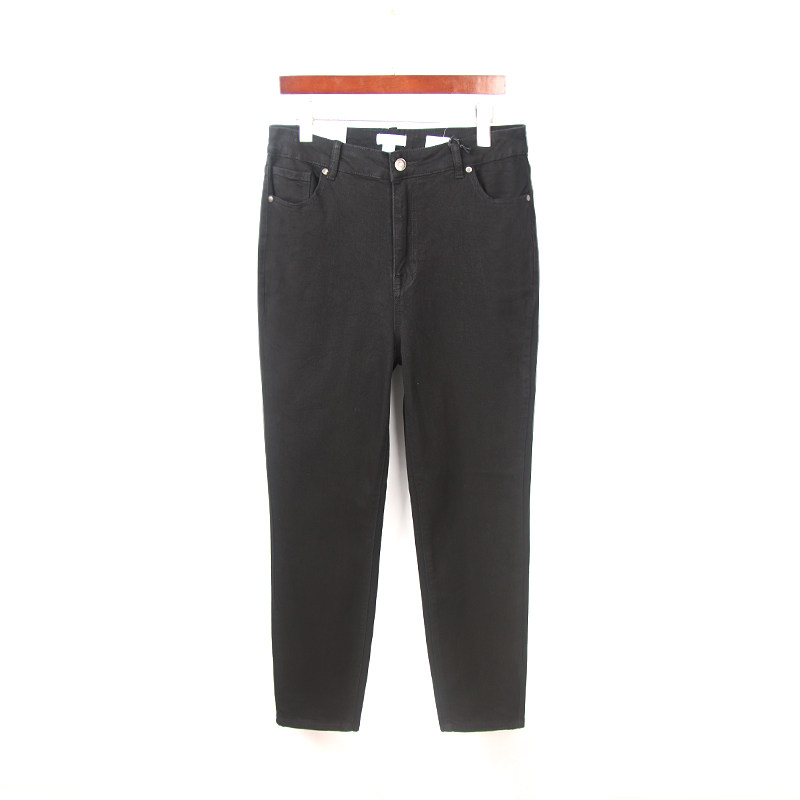 外贸原单黑色牛仔裤女