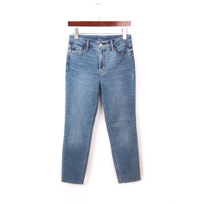 2024春新款大码品质9分牛仔裤女外单300斤高腰弹力显瘦胖mm牛仔裤