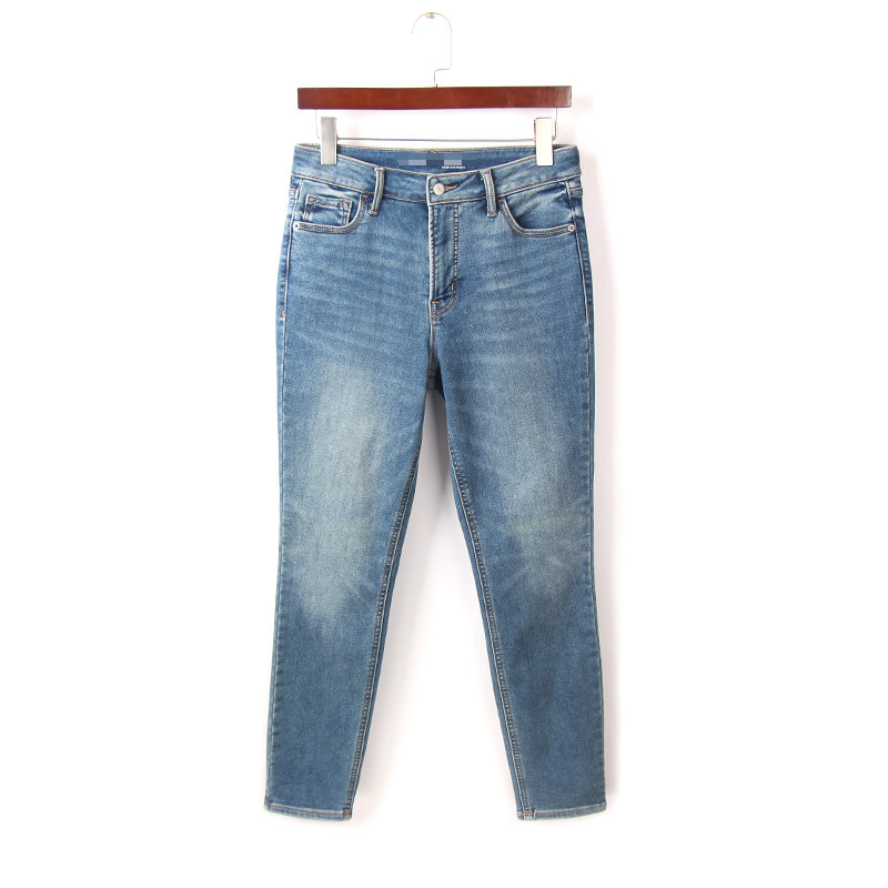 大码高腰加绒加厚牛仔裤女