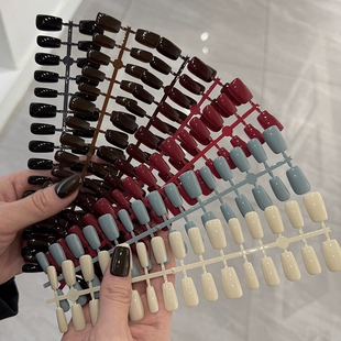 持续上新 30片分码穿戴甲系列中方法式猫眼渐变纯色高级感假指甲