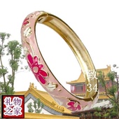 正宗老北京特色故宫珐琅雕花景泰蓝手镯环汉服配饰情人节送礼 包邮