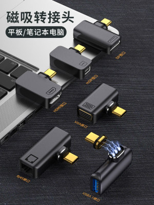 Type-c转HDMI磁吸转接头VGA音视频4K高清投屏miniDP同屏器RJ45USB