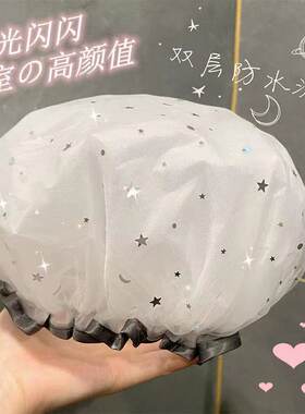 防水双层浴室浴帽水敷帽双层浴帽沐浴加厚头套多功能清