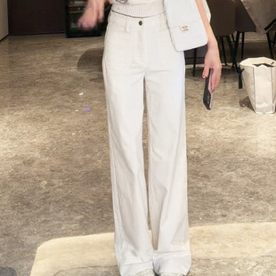 樊樊早安「私有top灯芯绒裤」薄软微弹直筒裤百搭阔腿裤长裤女春