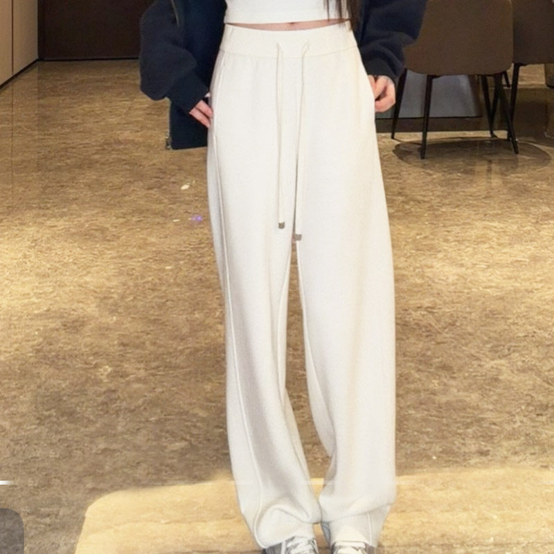 1/21「好穿1w次透氧休闲裤」遮胯显腿直 垂软舒服绒感抽绳直筒裤,女装/女士精品,休闲裤,淘宝优惠券,粉丝福利购,淘宝优惠卷