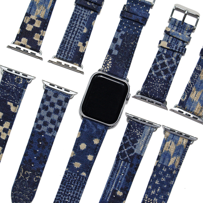 适用苹果iwatch表带复古小众布料