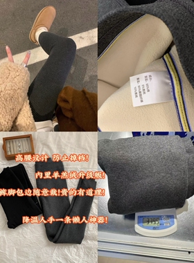 【Hagge】379.5高克重羊羔绒坑条打底袜不掉档弹力打底裤322458