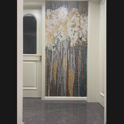小红书玄关背景墙冰瓷轻奢壁画