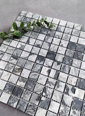 灰色石材天然大理石马赛克瓷砖浴室厨房卫生间阳台墙贴防滑地砖