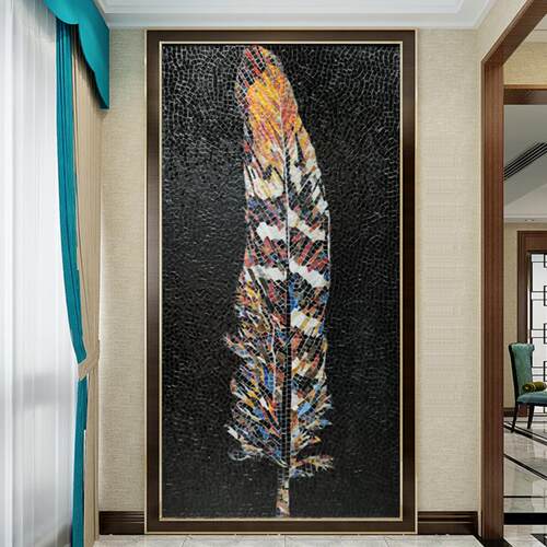 手工马赛克剪画拼图背景墙