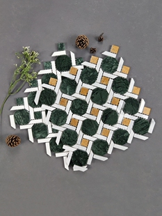 大理石马赛克防滑耐磨洗手间浴室地砖拼花网红打卡地砖绿色复古墙