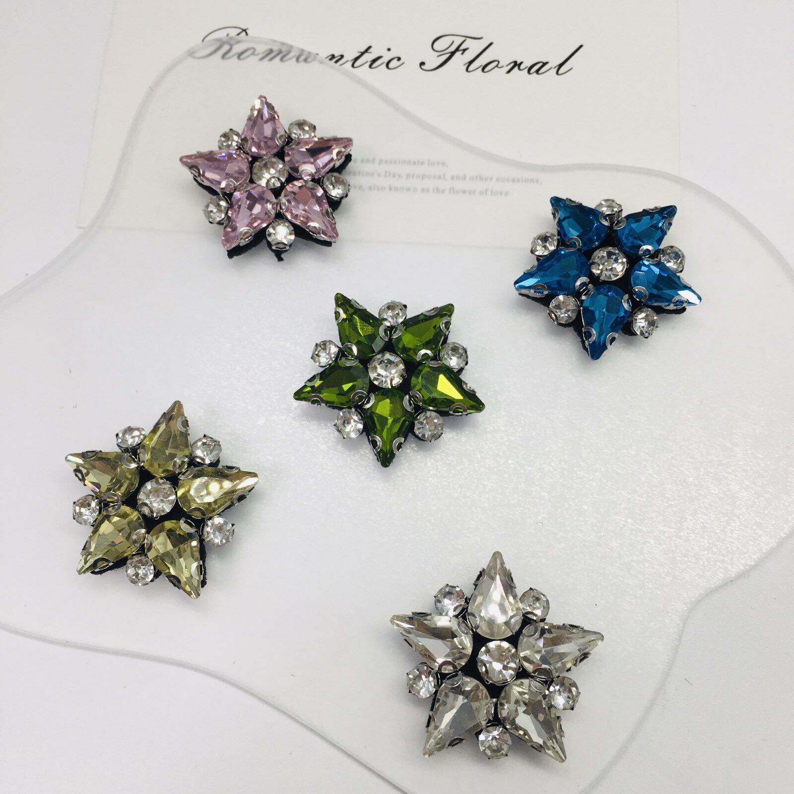 手缝服装水钻钉珠精美星星布贴DIY鞋包T恤毛衣饰品胸针材料补丁
