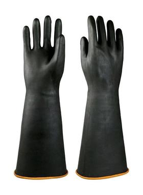 ANDANDA/安丹达 耐酸碱天然乳胶手套 10368 均码 黑色 45cm