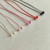 原创小疙瘩红绳耳线女手工编织百搭长款 耳钉防过敏养耳洞绳子耳饰