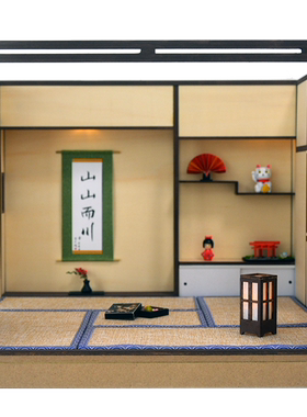 荷马手工鸟居和室OB11手工娃屋日式动漫拼装模型盲盒木制微缩场景