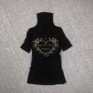 欧洲站优雅短袖女洋气薄款衫t恤网纱黑色新款时尚女装上衣打底衫