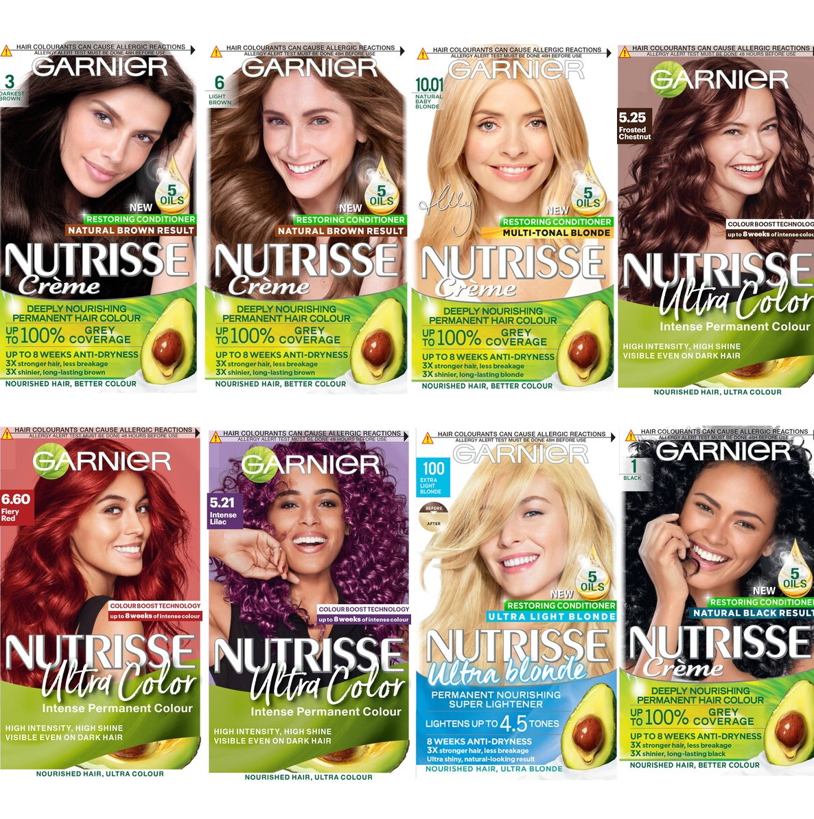 英国Garnier Nutrisse Permanent Hair Dye Blonde Brown染发黑色 美发护发/假发 彩染 原图主图