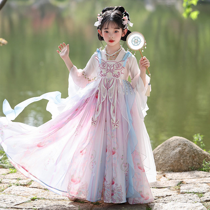 女童夏季汉服2026新款儿童古装中大童连衣裙中国风女孩超仙唐装裙