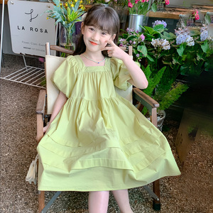 女童裙子夏装2024新款儿童洋气网红连衣裙女大童韩版薄款公主裙