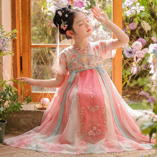 汉服女童2026新款连衣裙儿童国风古装礼服小女孩古风超仙公主裙