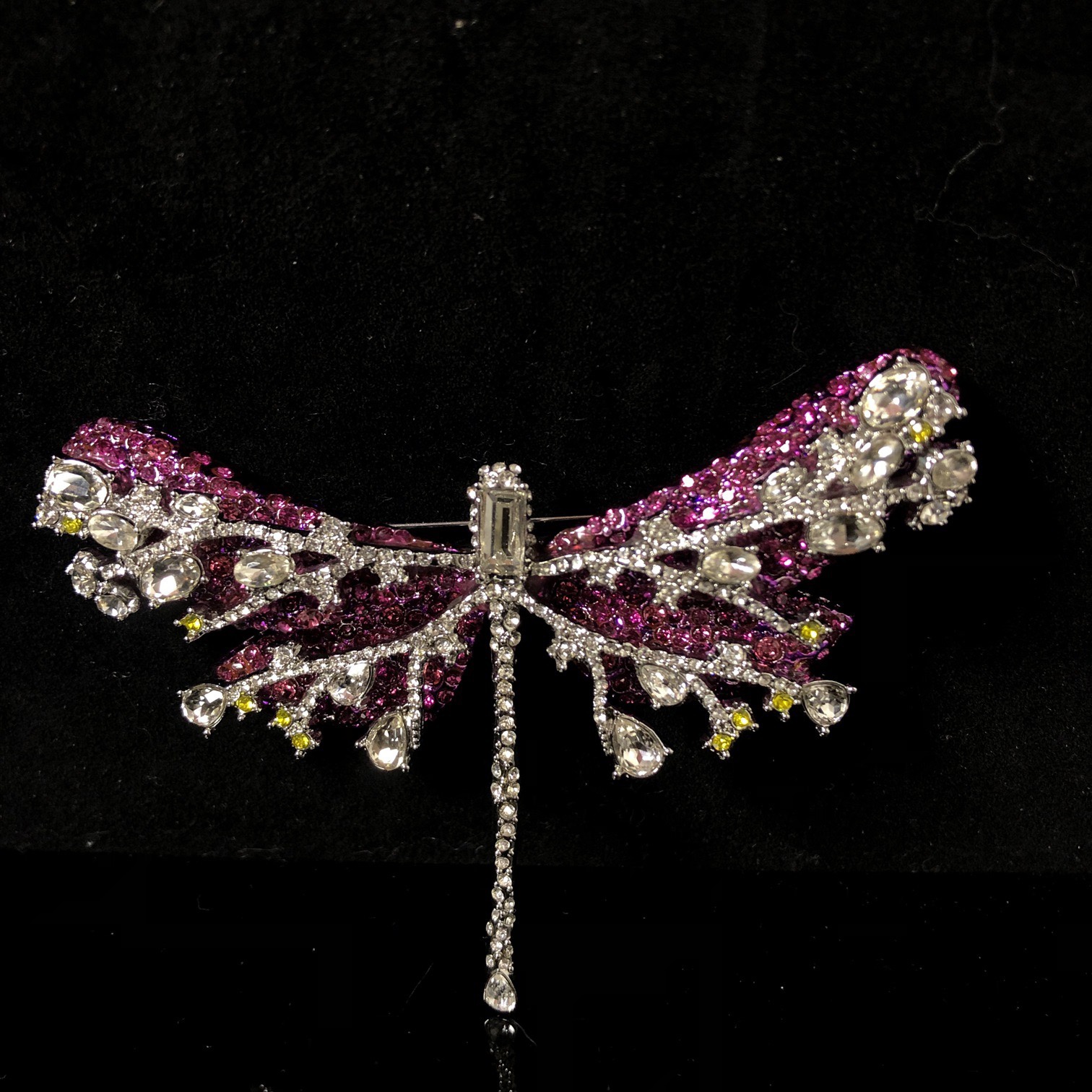 中古风复古宫廷风高级感复古镀白金镶钻满钻蜻蜓胸针