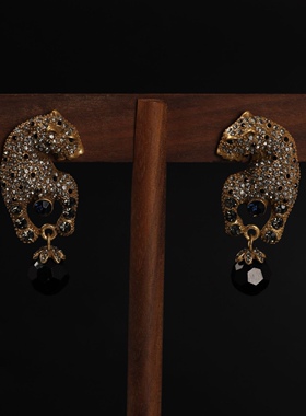 双头马水滴满钻夸张项链耳环