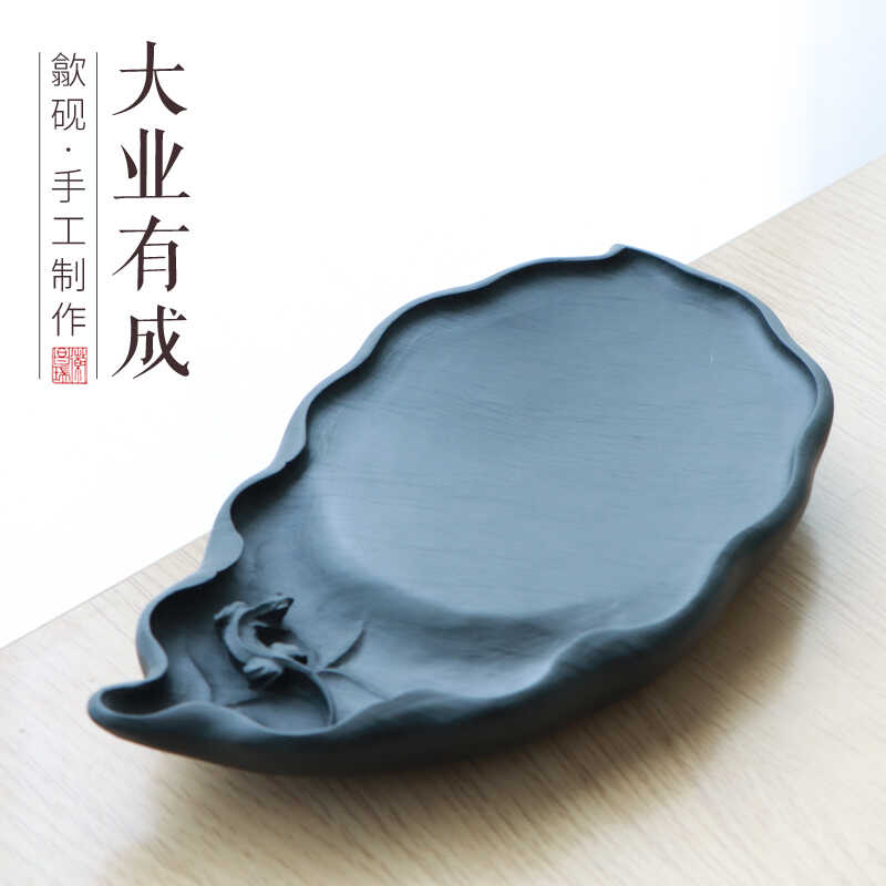 原石非遗歙砚手刻原创发墨细腻