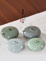 Huichang Ruiru Kiln celadon water drop, ceramic inkstone drop, calligraphy water basin, ink drop pot, Four Treasures of the study, Chinese painting inkstone drop thumbnail 5