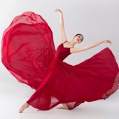 网红古典舞蹈服女飘逸新疆舞演出服半身长裙大摆裙720度现代练功