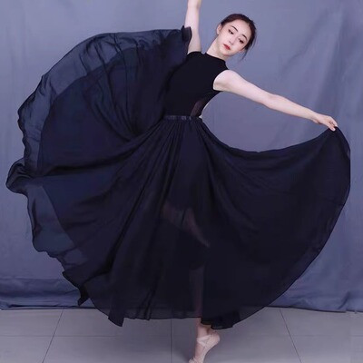 雪纺裙演出裙半身大摆裙舞蹈裙