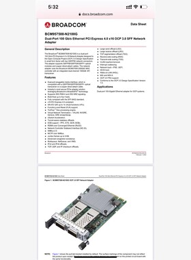Broadcom BCM957508-N2100G ocp3 备件/咨询