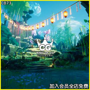 Stylized Nature UE5虚幻大型风格化卡通日漫宫崎骏原神自然场景