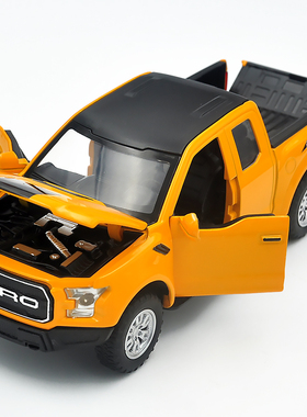 1:32适用于福特猛禽F150大轮毂合金压铸车模带声光回力车玩具