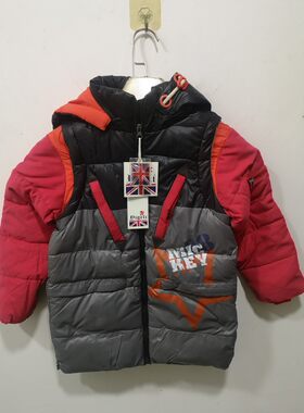 脱帽羽绒服男童外套马甲
