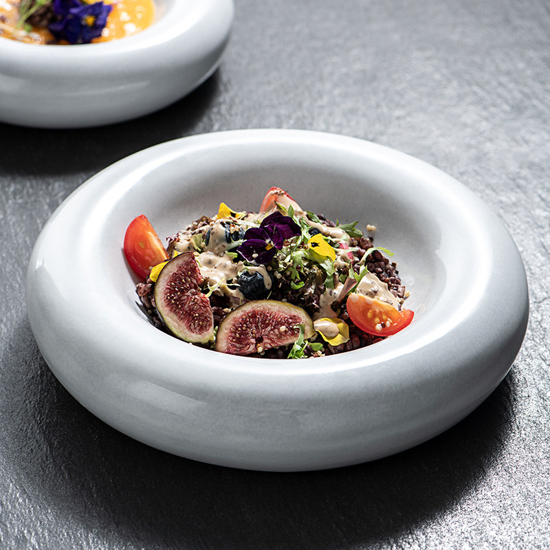 美光烧餐盘陶瓷圆形创意意境盘子