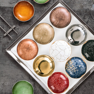 高级感骨瓷碟子小吃碟高端酒店会所餐前小菜碟创意九宫格味碟餐具