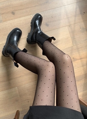 包邮hype socks春夏超薄小波点连裤袜女 丝袜优雅小圆点tights黑
