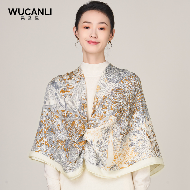 秋冬双面印花中国风披肩礼品礼物