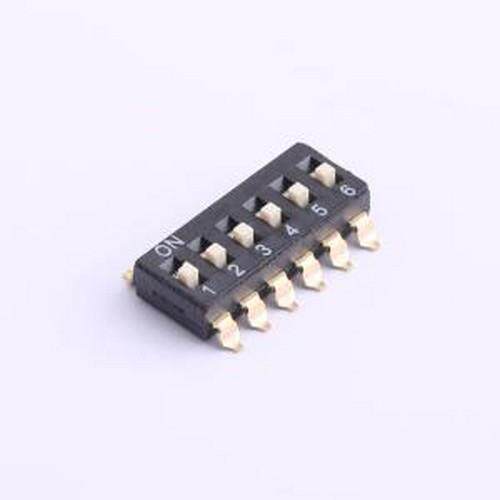 DSIC06LS-P 拨码开关 间距2.54mm 平拨,凸起式 6位拨码开关 SMD