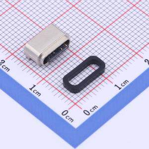 TYPE-C 6PFS 2J-H5.8 IPX8 USB连接器 Type-C 母 卧贴 IPX7 两件